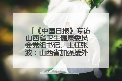 《中国日报》专访山西省卫生健康委员会党组书记、主任张波：山西省加强援外医疗工作 构建中非卫生健康共同体