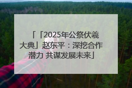 「2025年公祭伏羲大典」赵东平：深挖合作潜力 共谋发展未来