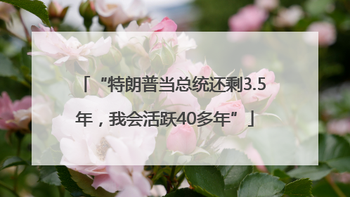 “特朗普当总统还剩3.5年，我会活跃40多年”