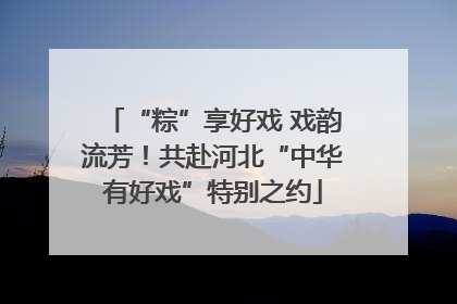 “粽”享好戏 戏韵流芳！共赴河北“中华有好戏”特别之约