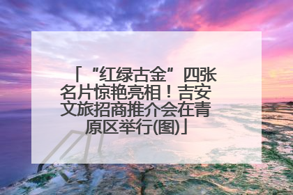 “红绿古金”四张名片惊艳亮相！吉安文旅招商推介会在青原区举行(图)