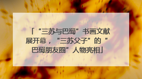“三苏与巴蜀”书画文献展开幕，“三苏父子”的“巴蜀朋友圈”人物亮相