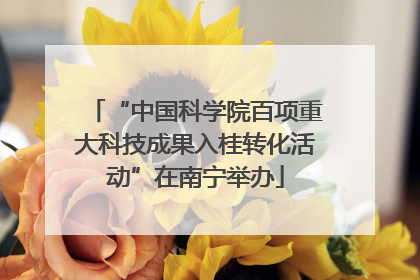 “中国科学院百项重大科技成果入桂转化活动”在南宁举办