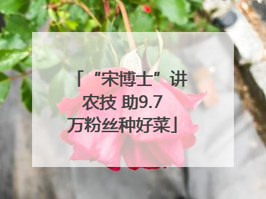 “宋博士”讲农技 助9.7万粉丝种好菜