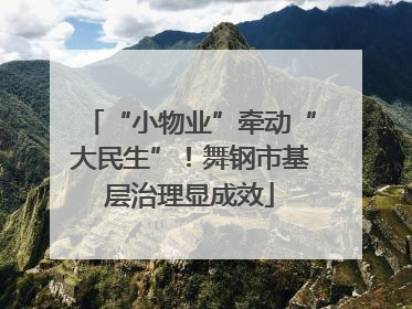 “小物业”牵动“大民生”！舞钢市基层治理显成效