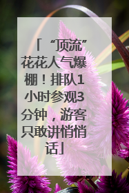 “顶流”花花人气爆棚！排队1小时参观3分钟，游客只敢讲悄悄话