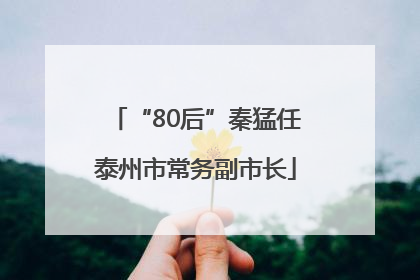 “80后”秦猛任泰州市常务副市长
