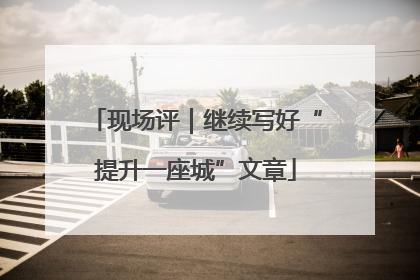 现场评｜继续写好“提升一座城”文章