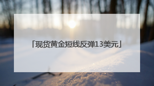 现货黄金短线反弹13美元