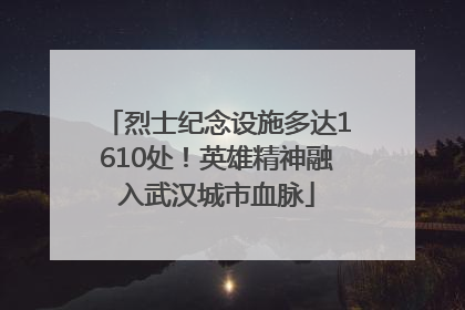 烈士纪念设施多达1610处！英雄精神融入武汉城市血脉