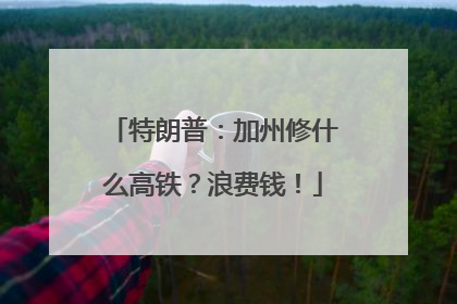 特朗普：加州修什么高铁？浪费钱！