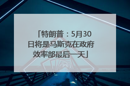 特朗普：5月30日将是马斯克在政府效率部最后一天