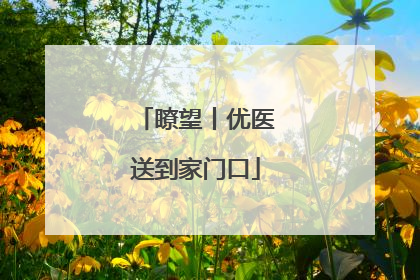 瞭望丨优医送到家门口