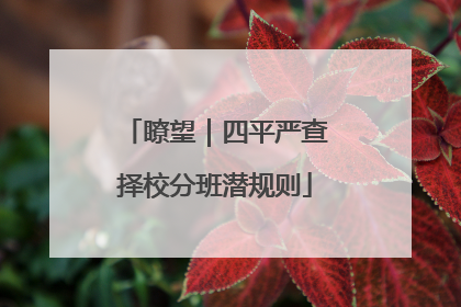 瞭望｜四平严查择校分班潜规则