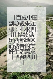 百威中国副总裁朱江柳：扎根四川 持续满足西部地区消费者的美好生活需求丨西望四川