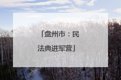 盘州市：民法典进军营