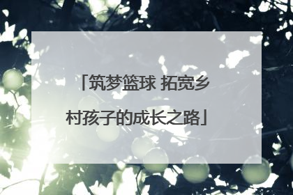 筑梦篮球 拓宽乡村孩子的成长之路