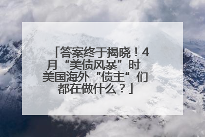 答案终于揭晓！4月“美债风暴”时 美国海外“债主”们都在做什么？