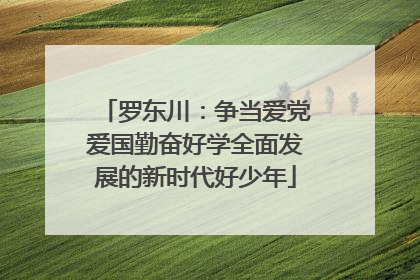 罗东川：争当爱党爱国勤奋好学全面发展的新时代好少年