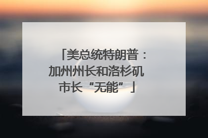 美总统特朗普：加州州长和洛杉矶市长“无能”