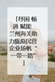 纾困 畅通 赋能 兰州海关助力陇原民营企业扬帆“一带一路”