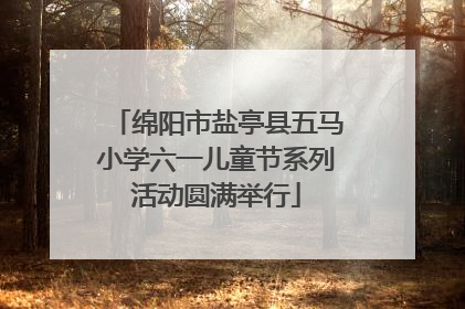 绵阳市盐亭县五马小学六一儿童节系列活动圆满举行