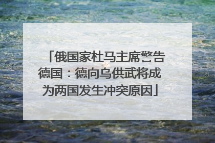 俄国家杜马主席警告德国：德向乌供武将成为两国发生冲突原因