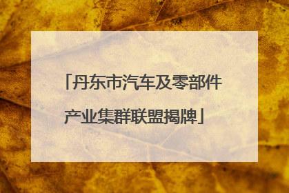 丹东市汽车及零部件产业集群联盟揭牌