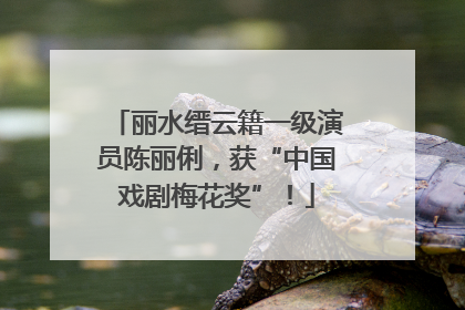 丽水缙云籍一级演员陈丽俐，获“中国戏剧梅花奖”！