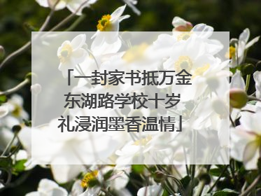 一封家书抵万金 东湖路学校十岁礼浸润墨香温情