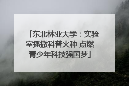 东北林业大学：实验室播撒科普火种 点燃青少年科技强国梦