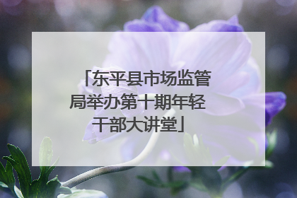 东平县市场监管局举办第十期年轻干部大讲堂