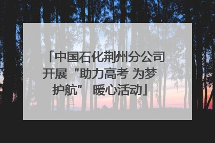 中国石化荆州分公司开展“助力高考 为梦护航” 暖心活动