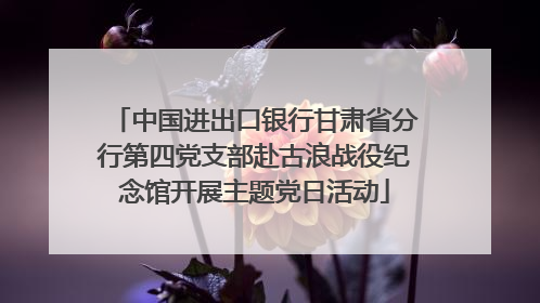 中国进出口银行甘肃省分行第四党支部赴古浪战役纪念馆开展主题党日活动