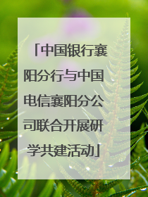 中国银行襄阳分行与中国电信襄阳分公司联合开展研学共建活动