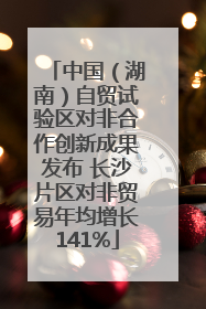 中国（湖南）自贸试验区对非合作创新成果发布 长沙片区对非贸易年均增长141%
