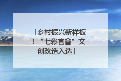 乡村振兴新样板！“七彩官畲”文创改造入选