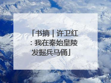书摘｜许卫红：我在秦始皇陵发掘兵马俑