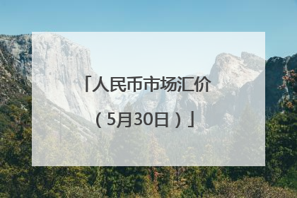人民币市场汇价（5月30日）