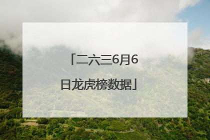 二六三6月6日龙虎榜数据