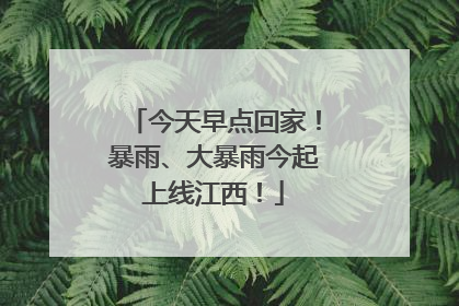 今天早点回家！暴雨、大暴雨今起上线江西！