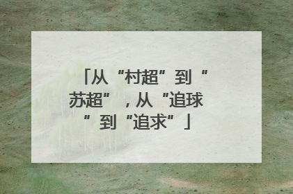 从“村超”到“苏超”，从“追球”到“追求”