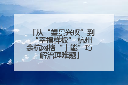 从“望景兴叹”到“幸福样板” 杭州余杭网格“十能”巧解治理难题