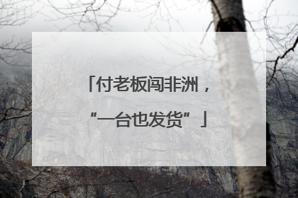付老板闯非洲，“一台也发货”