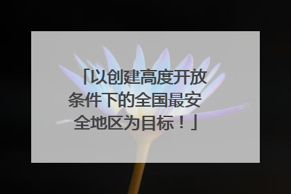 以创建高度开放条件下的全国最安全地区为目标！