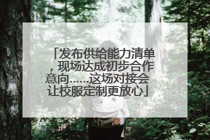 发布供给能力清单，现场达成初步合作意向……这场对接会让校服定制更放心