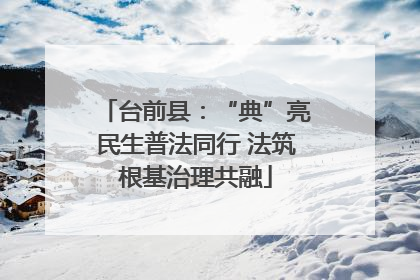 台前县：“典”亮民生普法同行 法筑根基治理共融