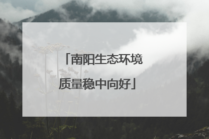 南阳生态环境质量稳中向好