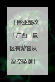 停业整改！广西一景区有游客从高空坠落