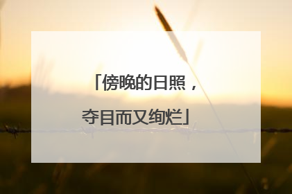 傍晚的日照，夺目而又绚烂